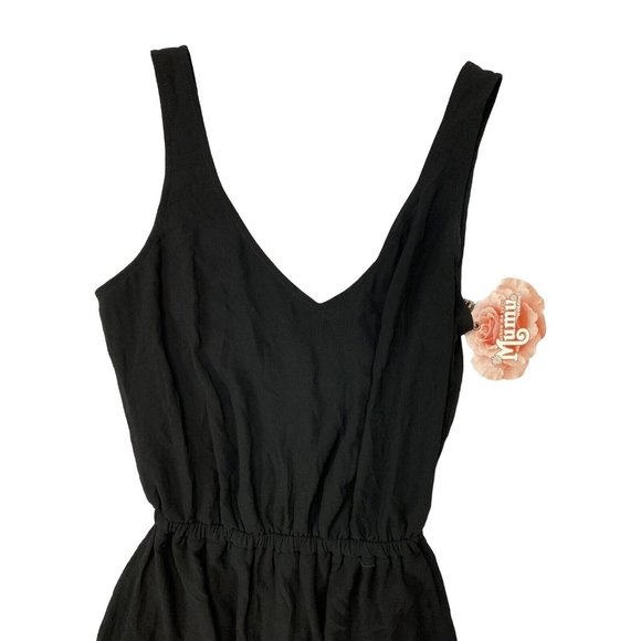 Show Me Your MuMu Kendall Maxi Dress Medium XXL Black Chiffon Low Back V Neck - Picture 9 of 11